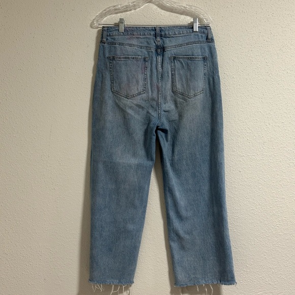 Oliver Logan Aberdeen Wide Leg Crop Jeans Size 32 High Rise Raw Hem Denim preown - Picture 8 of 10